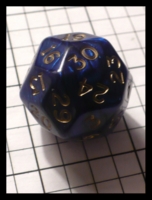 Dice : Dice - 30D - Chessex Blue Swirl with Gold Numerals - FA collection buy Dec 2010